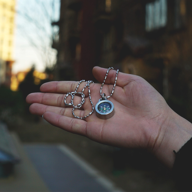 Compass Keychain Mini - Titaniumlegering/koper lichtgevende waterdichte kompas hanger outdoor
