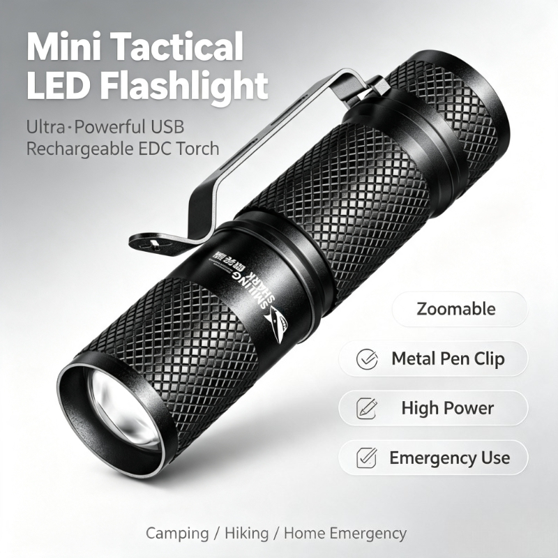 Edc Day Carry - SMILING SHARK Ultra-Krachtige Mini Tactische LED
