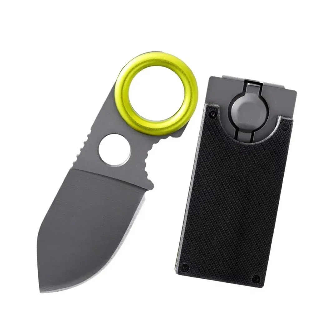 Edc Carry Pocket Knife - Mini EDC-ringmes met vast mes, roestvrijstalen
