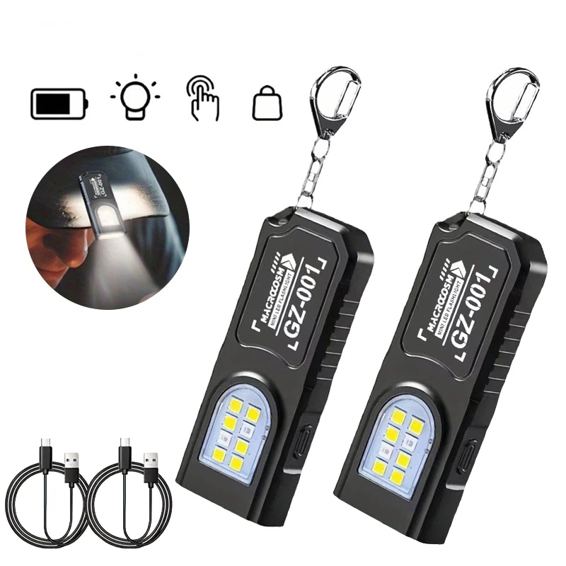 Keychain Flashlight - Krachtige Mini COB LED-sleutelhangerzaklamp USB oplaadbare