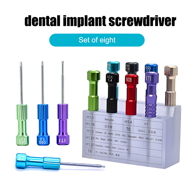 Micro Screwdriver Kit - 1Set Tandheelkundig Laboratorium Roestvrijstalen Implantaat Schroevendraaier