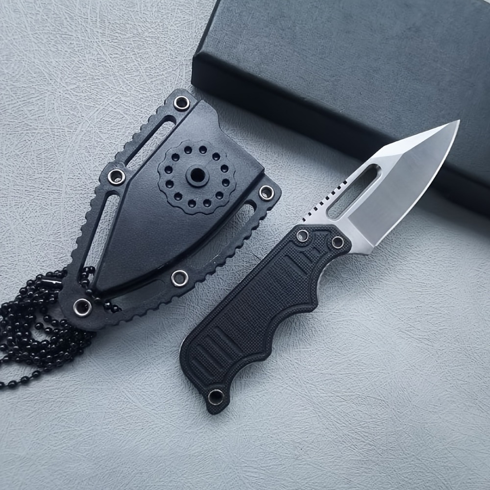 Edc Carry Fixed Blade Knife - EDC Everyday Carry Vastbladmes Zwart Handvat