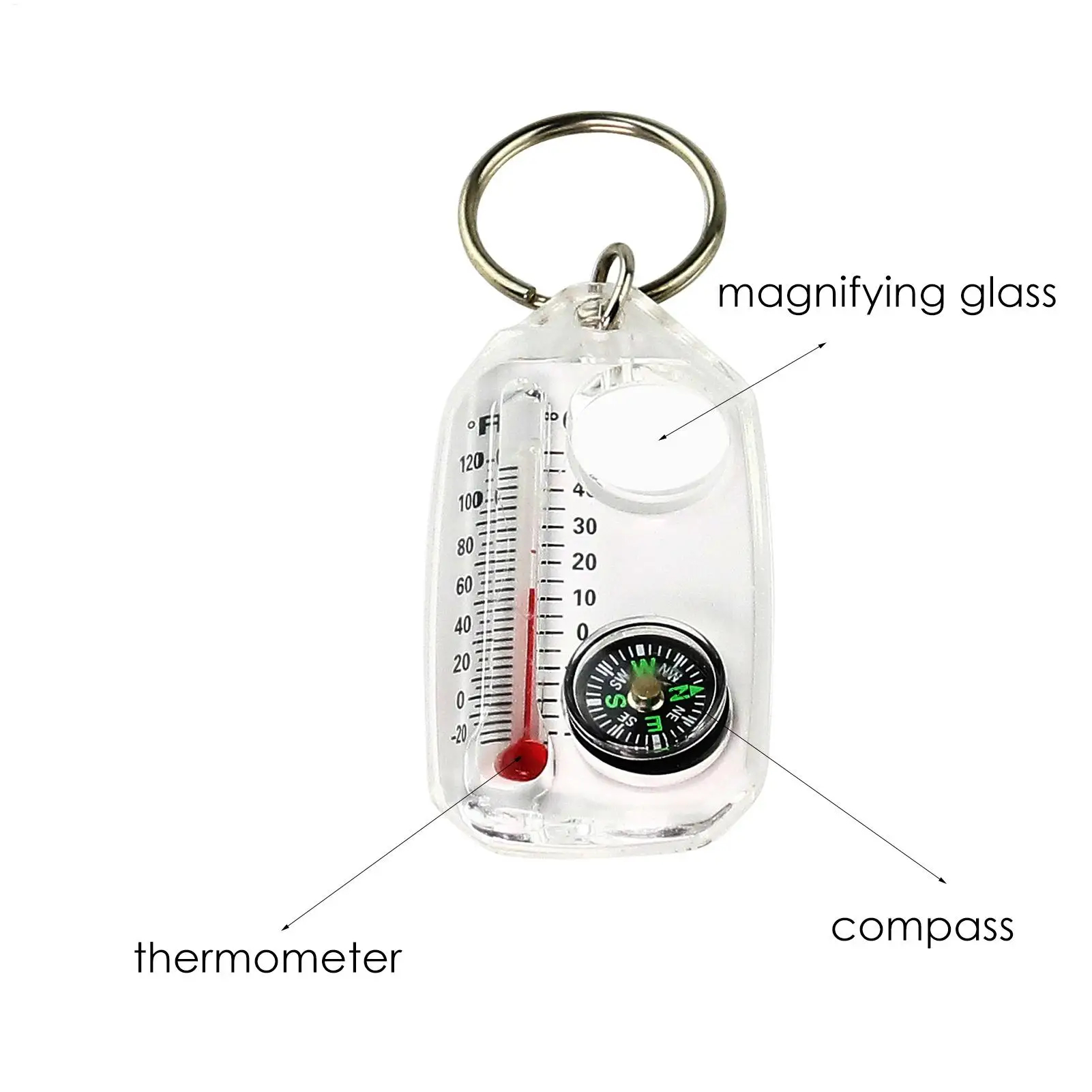 1 stuk Multifunctionele Mini S - Compass Keychain Mini recensie en prijs