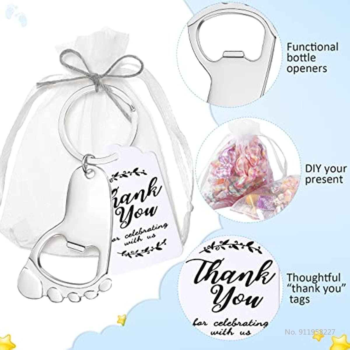 50-delige baby voetafdruk sleu - Bottle Opener Keyring recensie en prijs